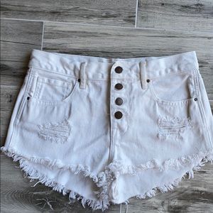 PacSun White Jean High Waisted Shorts